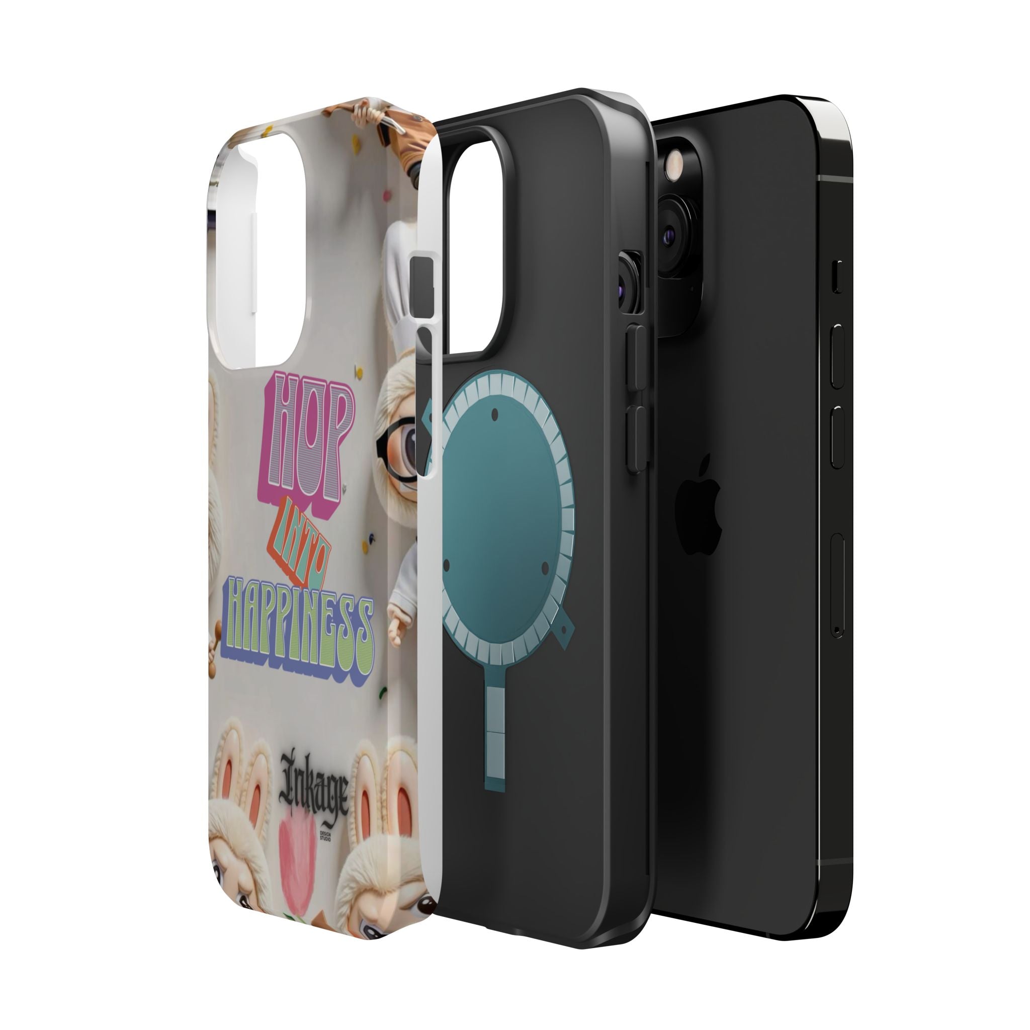 "Hop Into Happiness" Quote Magnetic Phone Case (Animation)