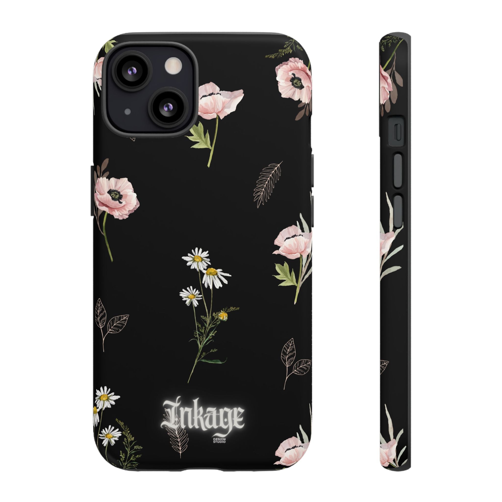 Elegant Black Florals Tough Phone Cases (Minimal)