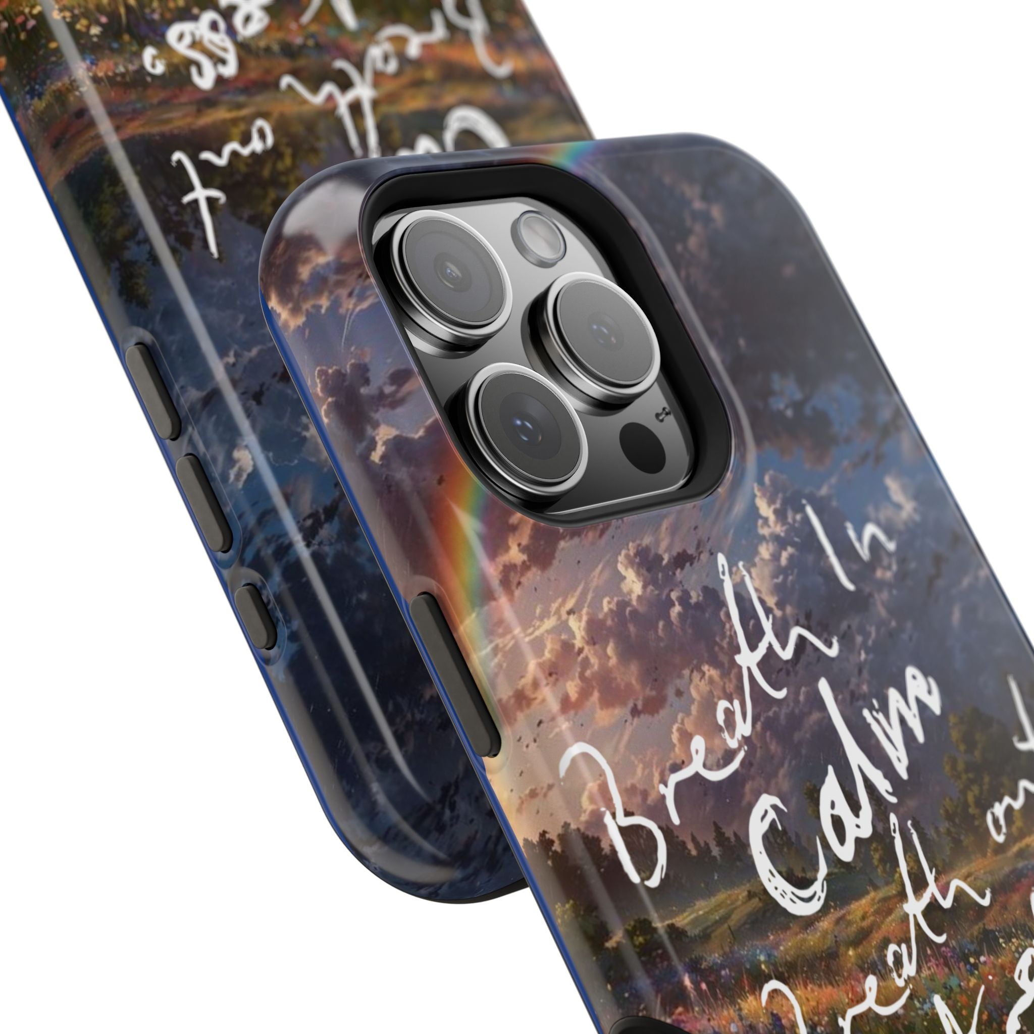 "Breath in Calm Breath out Stress" Quote Magnetic Phone Cases