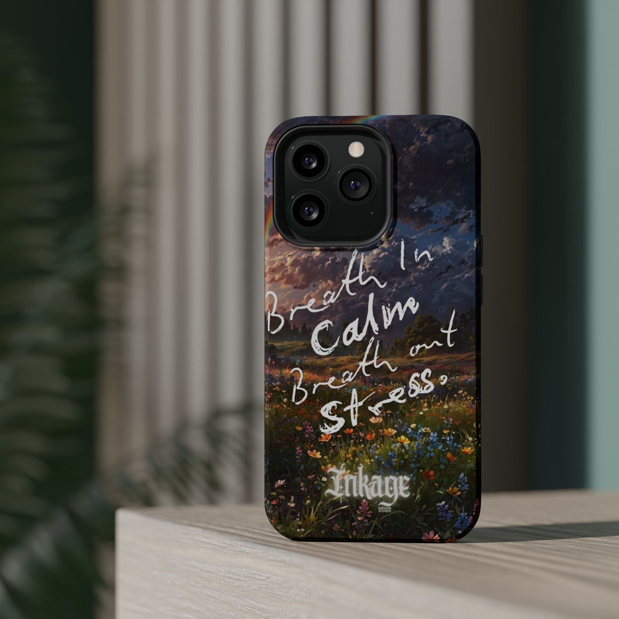 "Breath in Calm Breath out Stress" Quote Magnetic Phone Cases