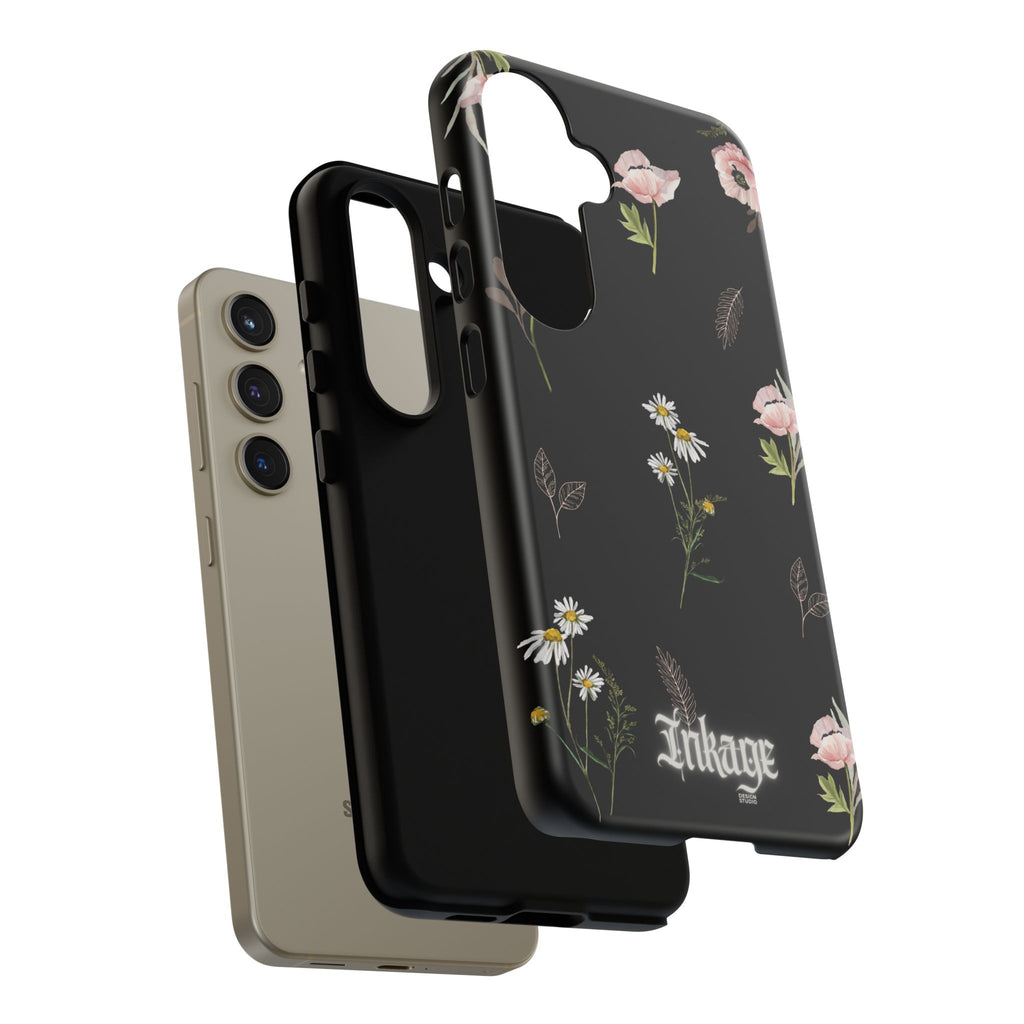 Elegant Black Floral Tough Phone Cases (Minimal)