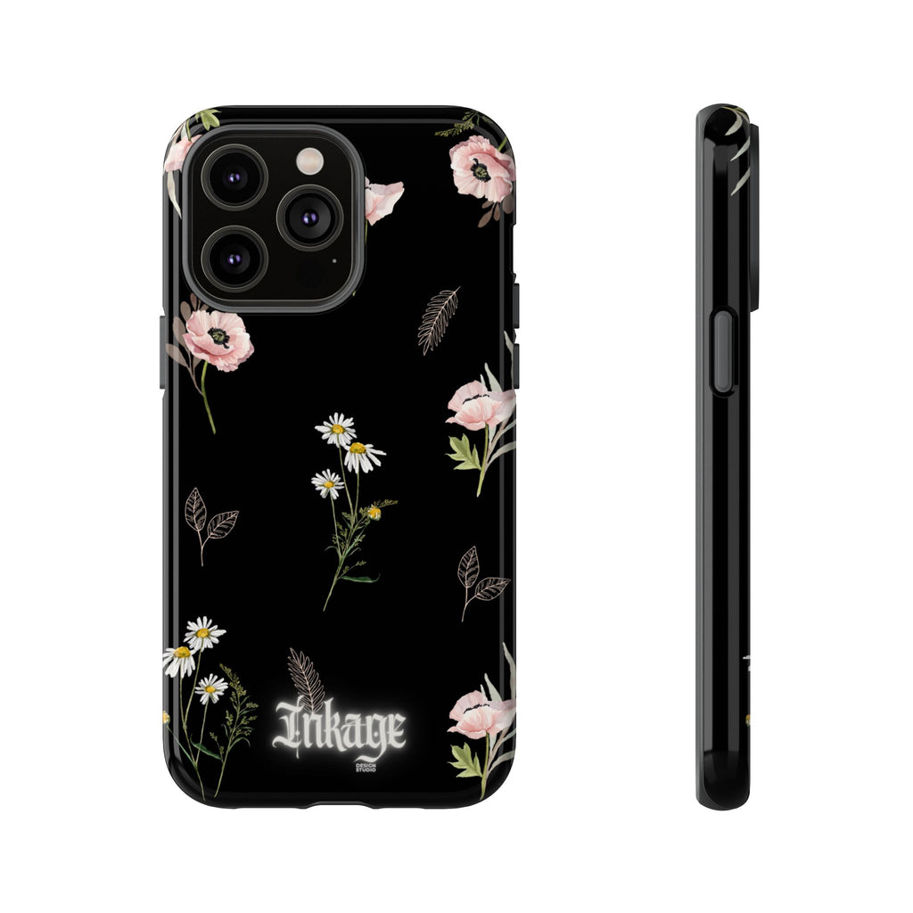 Elegant Black Floral Tough Phone Cases (Minimal)
