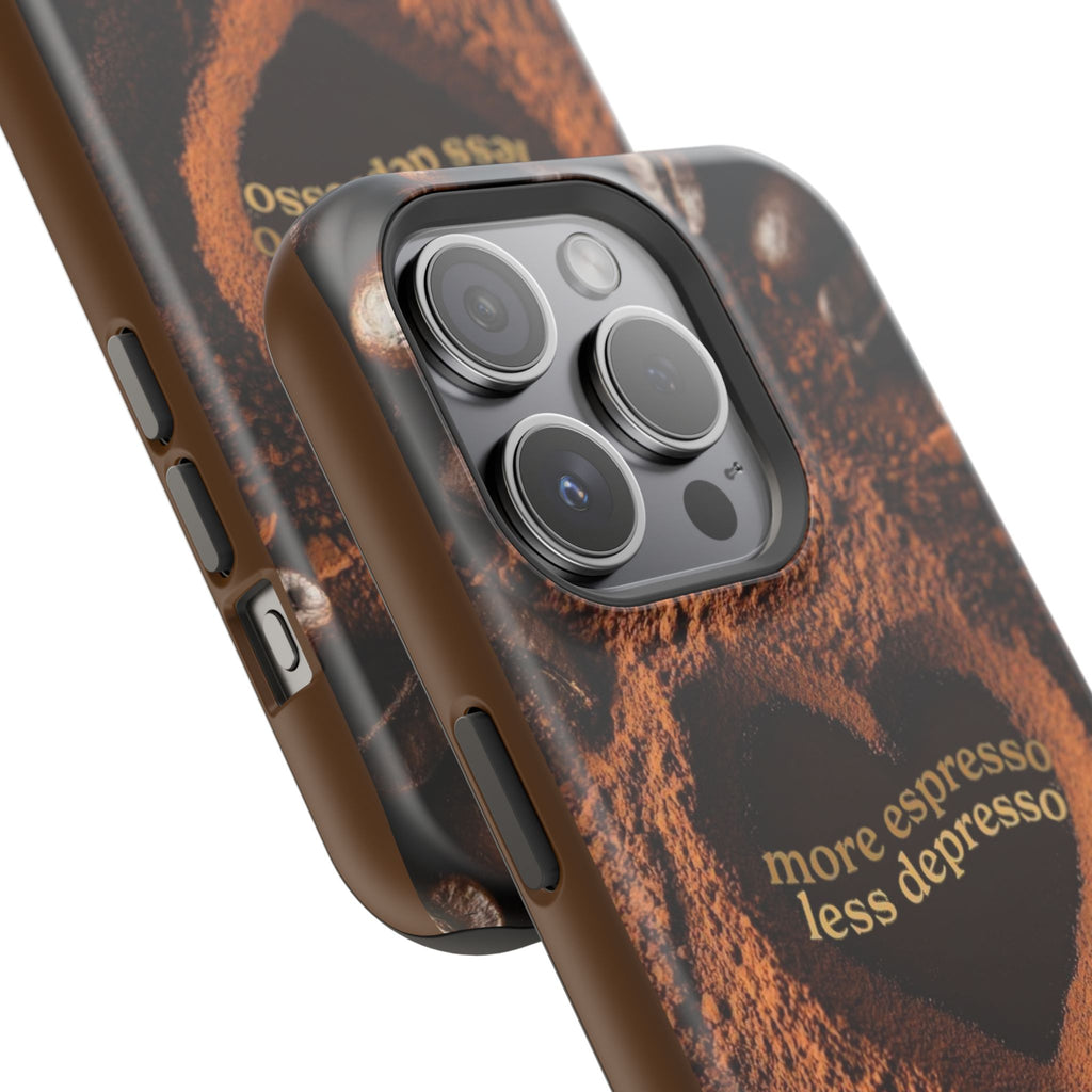 "More Espresso Less Depresso" Magnetic Phone Cases (Quote)