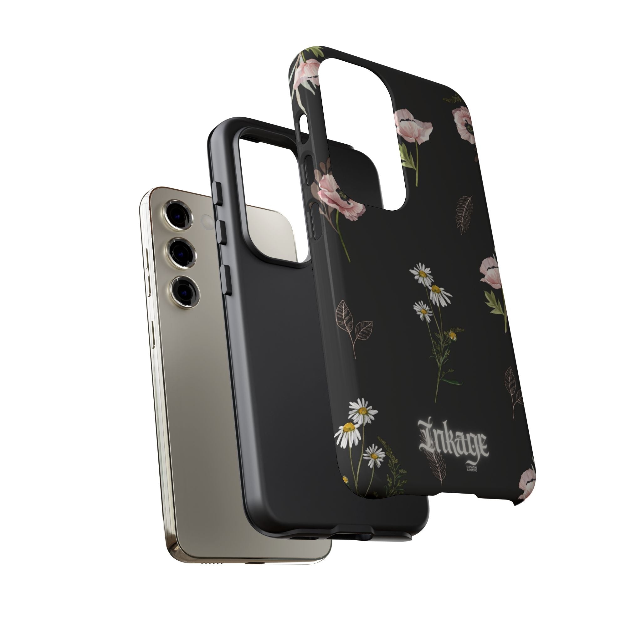Elegant Black Florals Tough Phone Cases (Minimal)