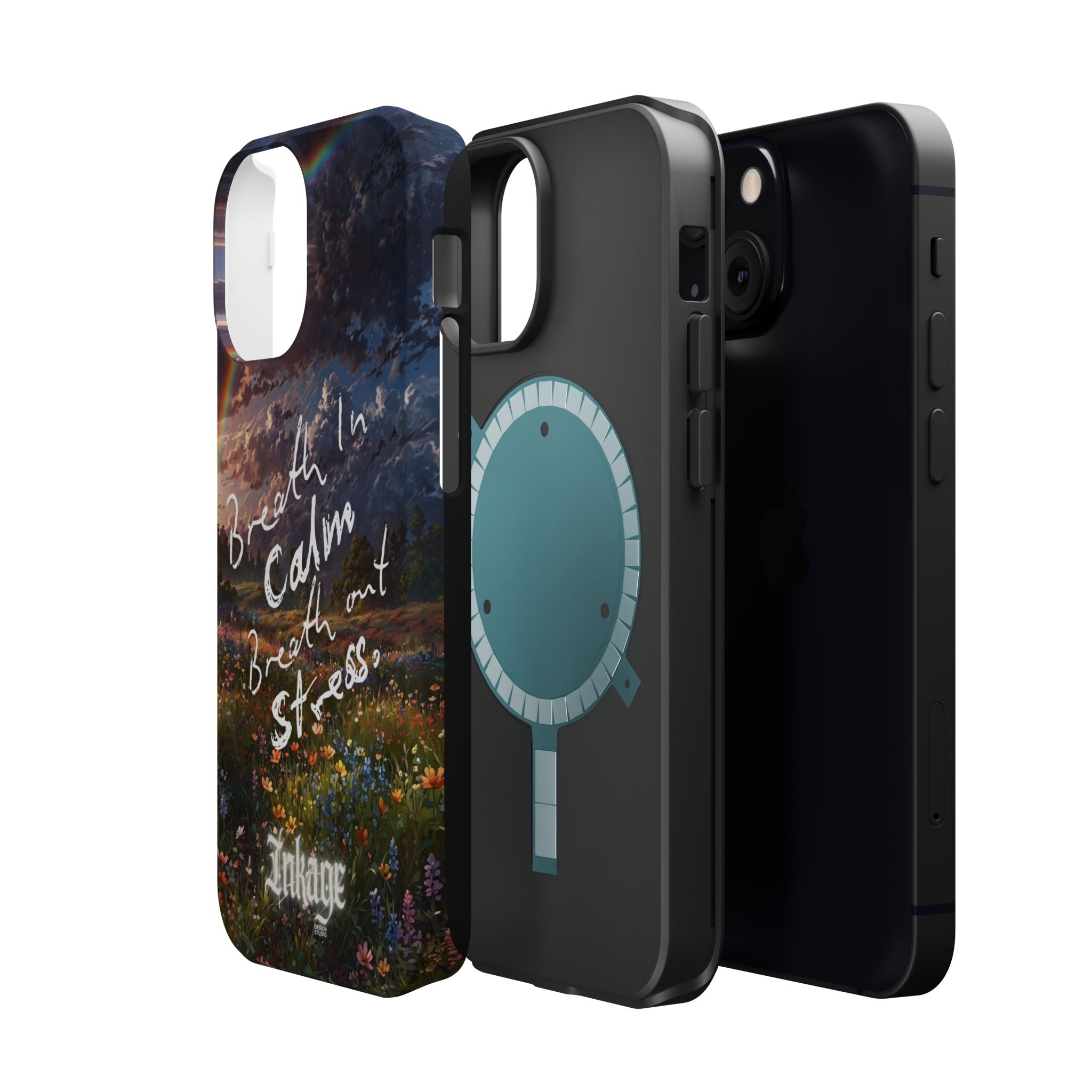 "Breath in Calm Breath out Stress" Magnetic Phone Cases (Quote)