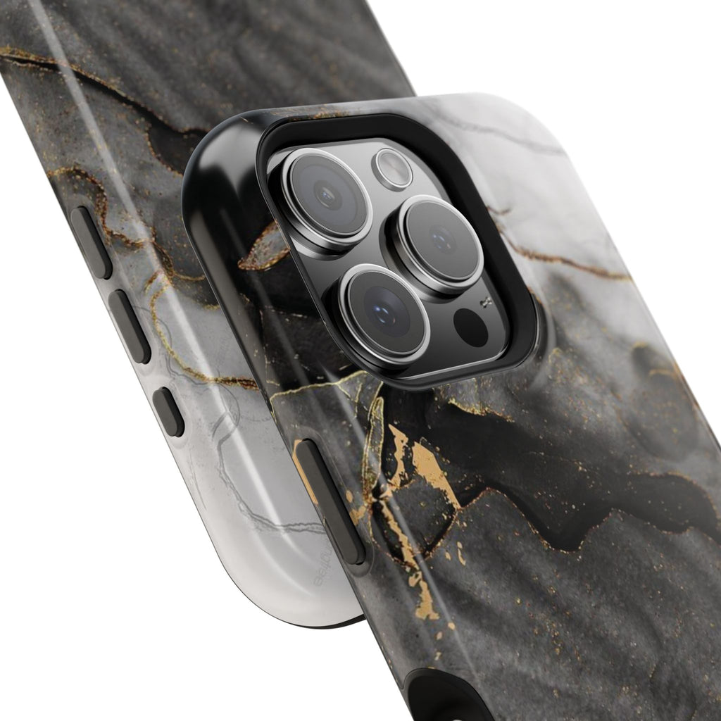 White Noir Marble Gold Foil Magnetic Phone Cases