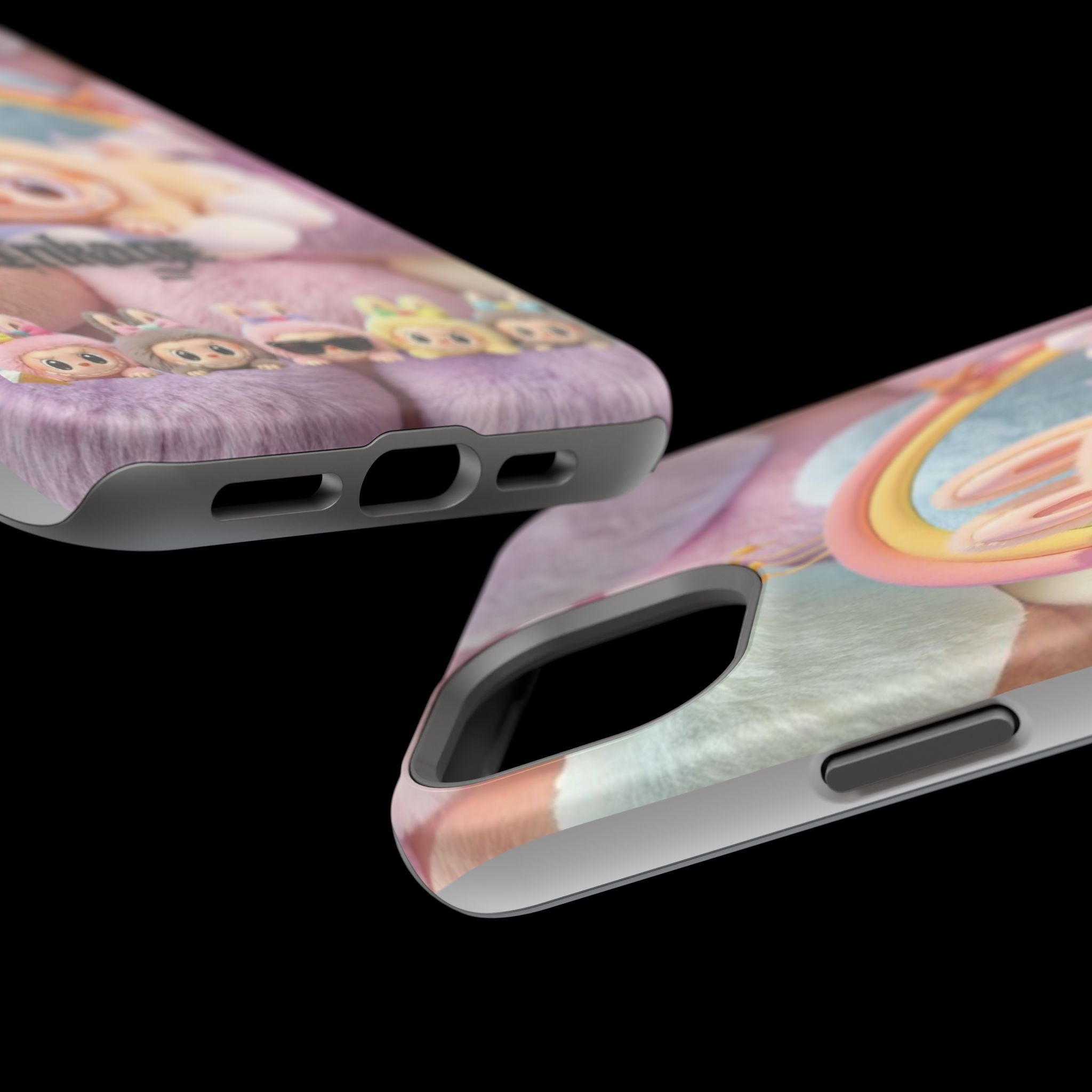 Pastel Rainbow Labubu Magnetic Phone Cases (Animation)