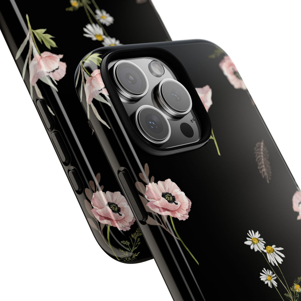 Elegant Black Florals Tough Phone Cases (Minimal)