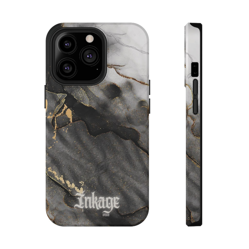 White Noir Marble Gold Foil Magnetic Phone Cases (Minimal)