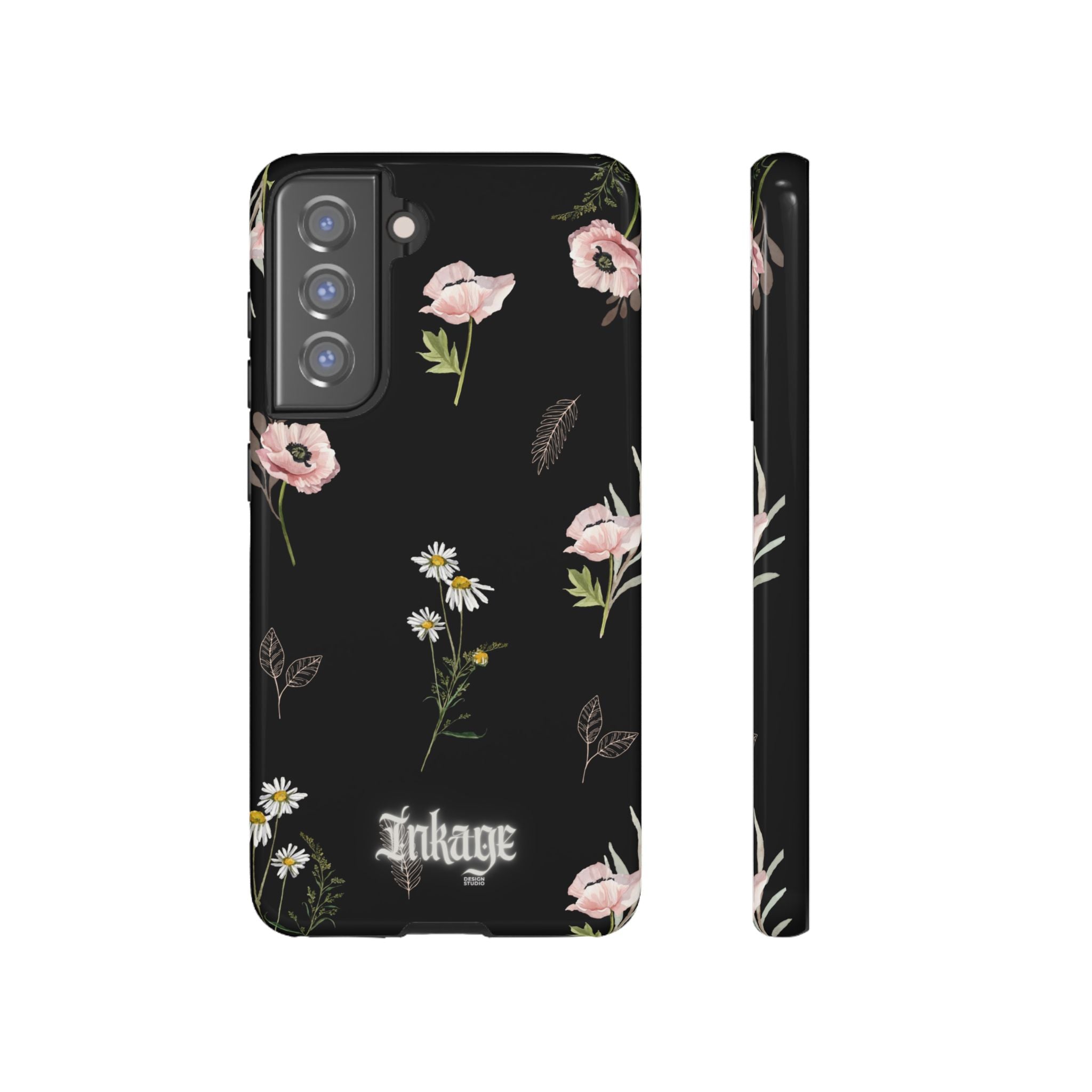 Elegant Black Florals Tough Phone Cases (Minimal)