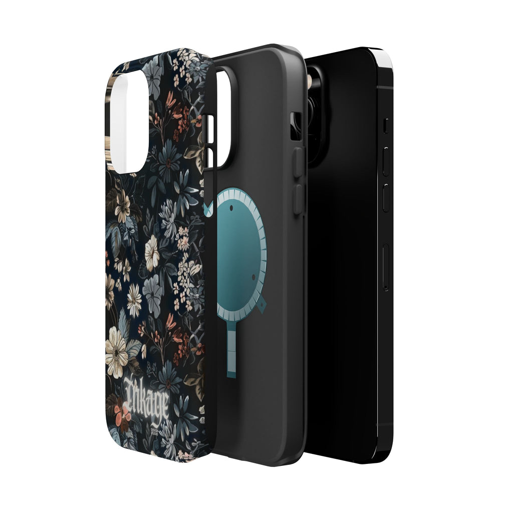 Black Florals Magnetic Phone Cases (Minimal)