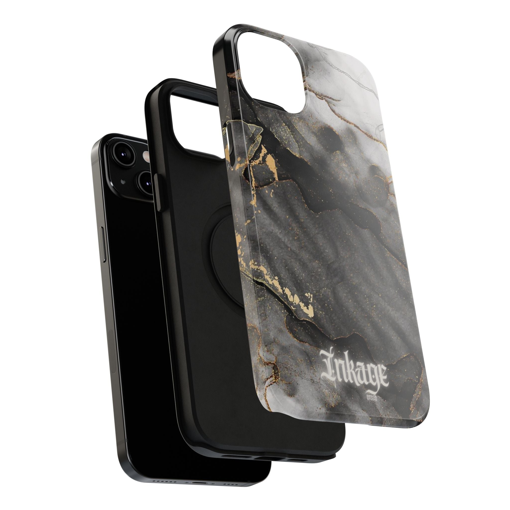 White Noir Marble Gold Foil Magnetic Phone Cases