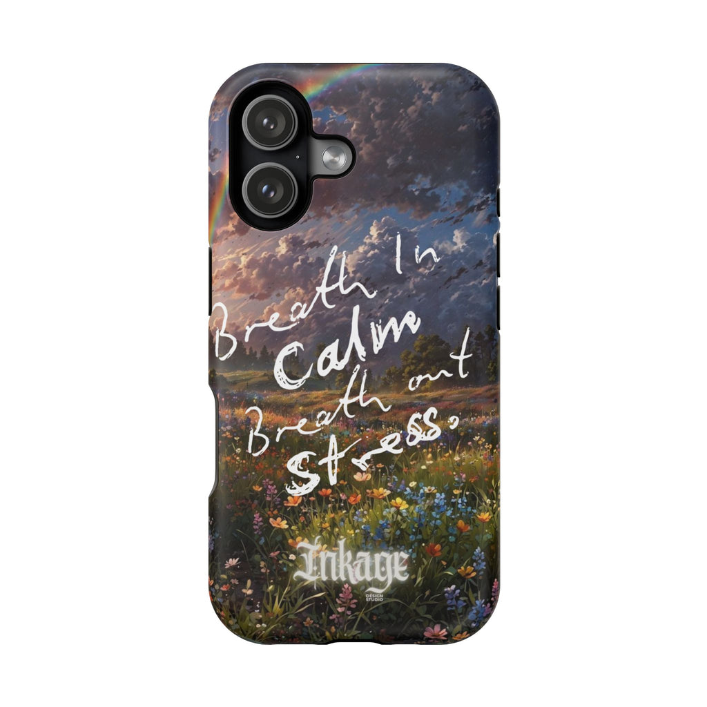 "Breath in Calm Breath out Stress" Quote Magnetic Phone Cases