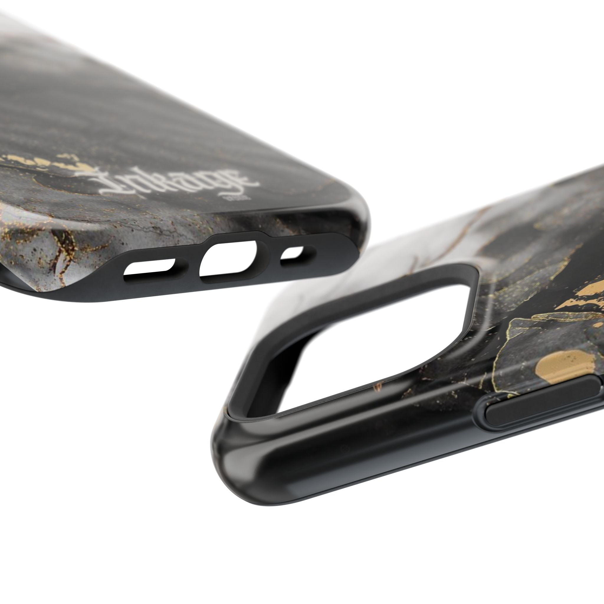 White Noir Marble Gold Foil Magnetic Phone Cases (Minimal)