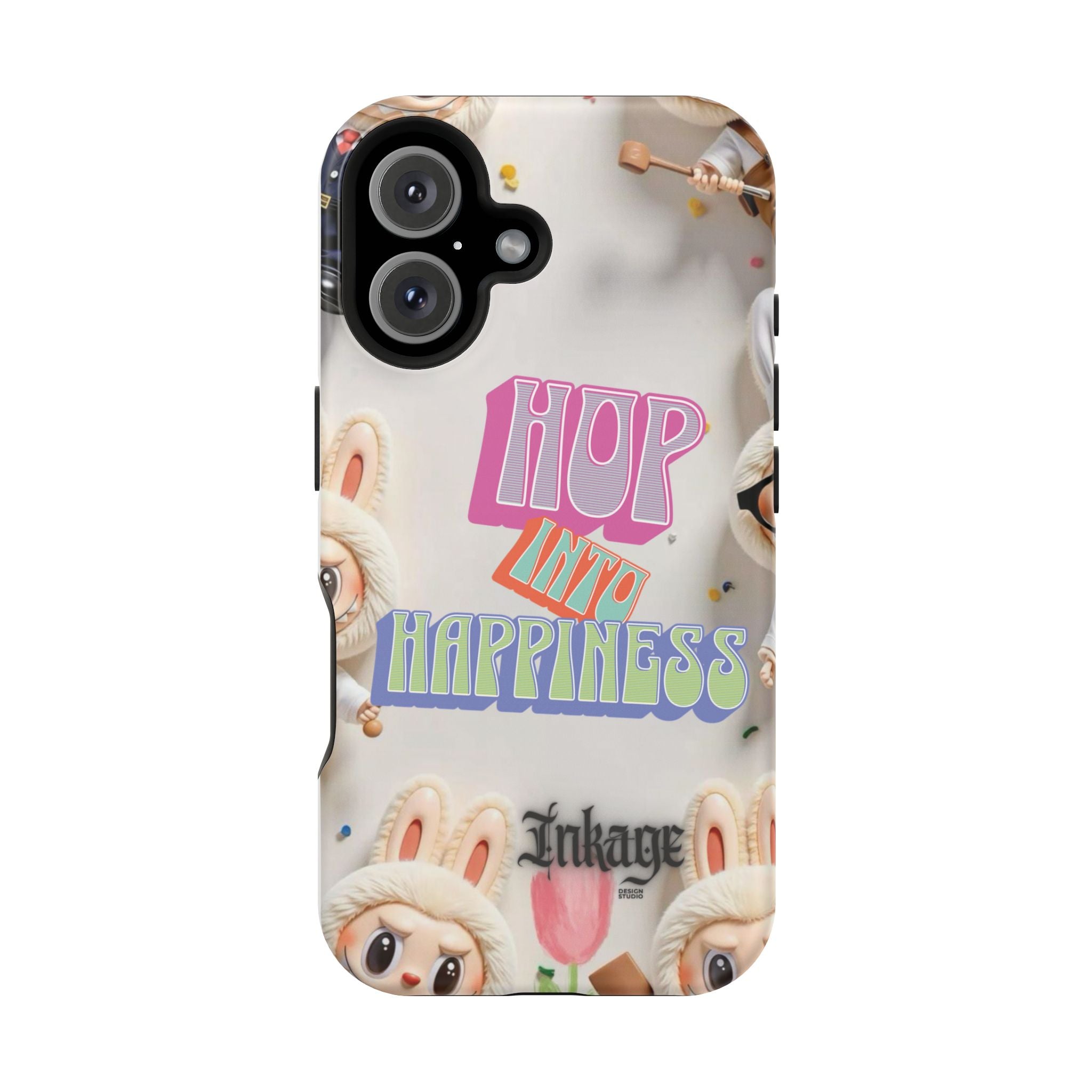 "Hop Into Happiness" Quote Magnetic Phone Case (Animation)