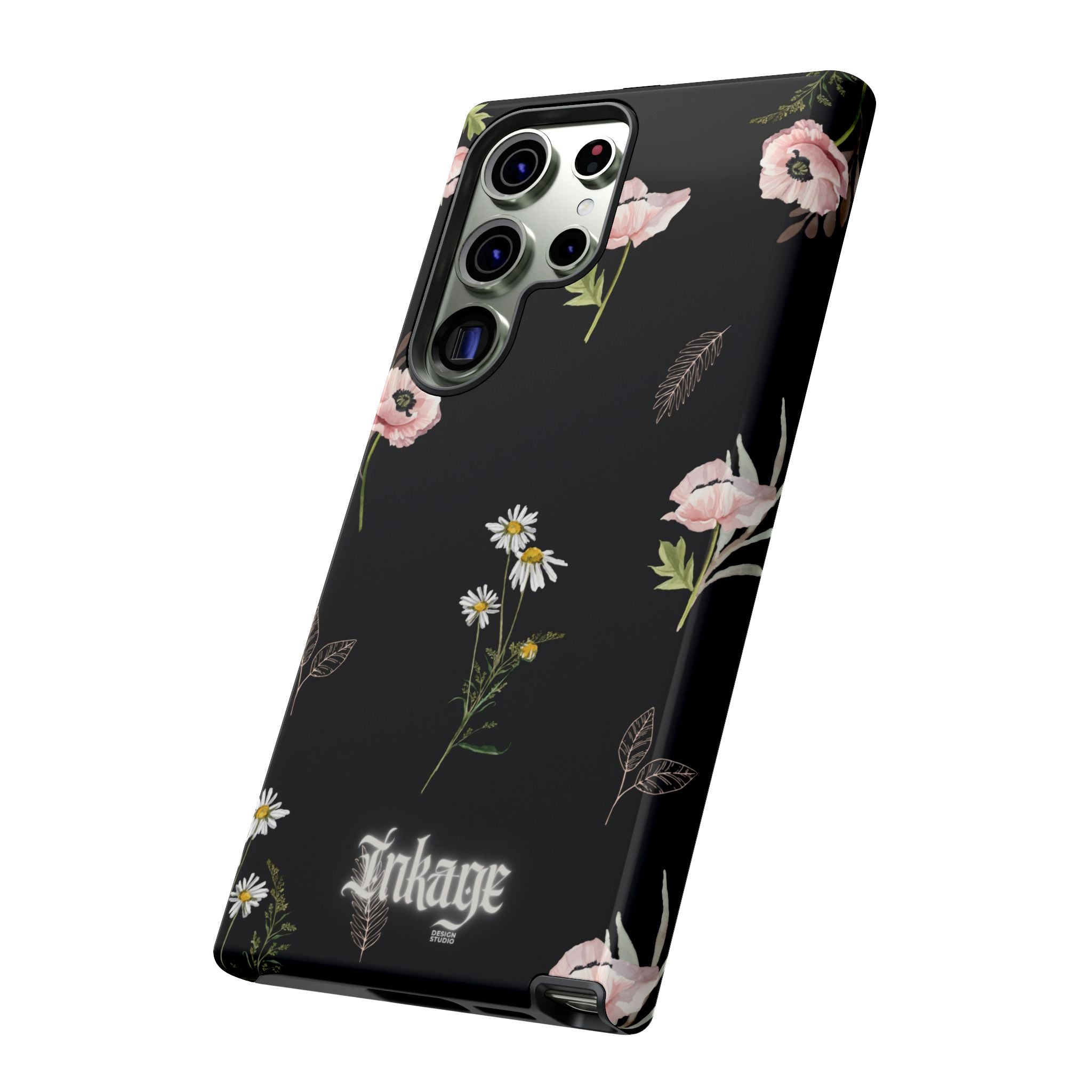Elegant Black Florals Tough Phone Cases (Minimal)