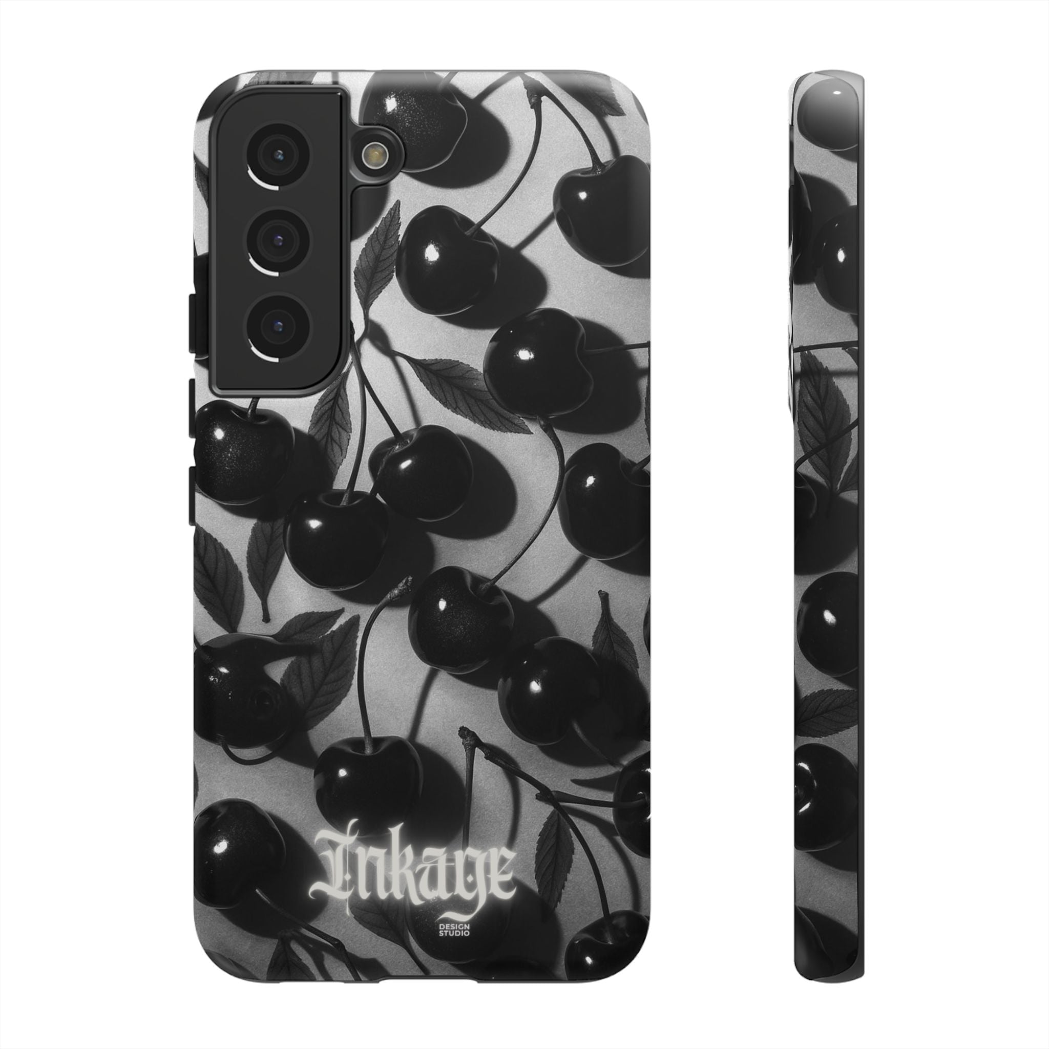 Black Cherry Print Tough Phone Cases (Minimal)