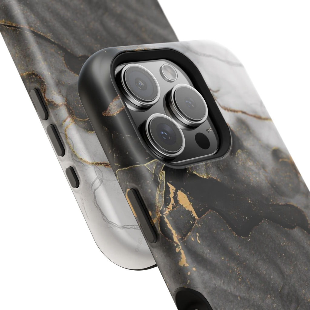 White Noir Marble Gold Foil Magnetic Phone Cases