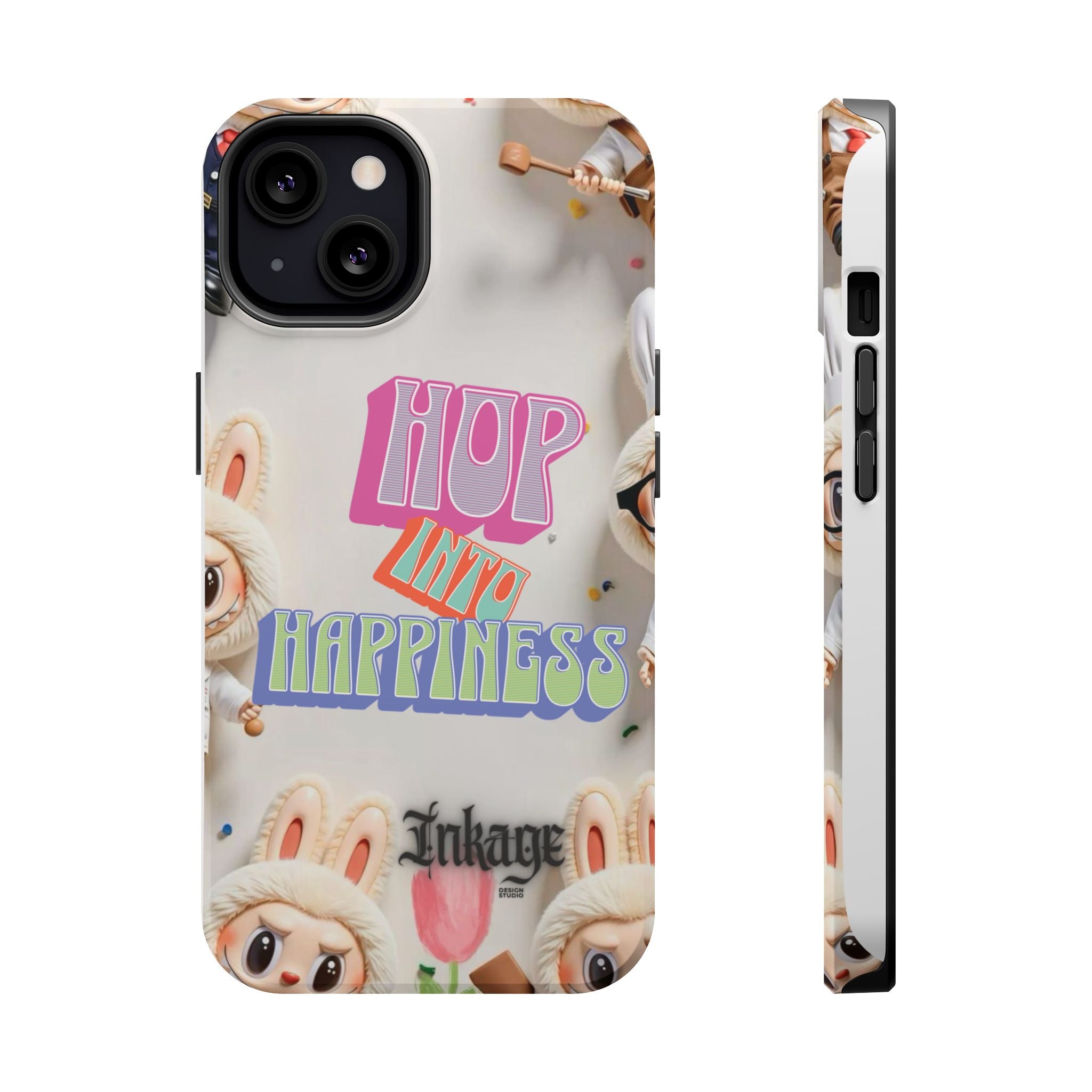"Hop Into Happiness" Quote Magnetic Phone Case (Animation)