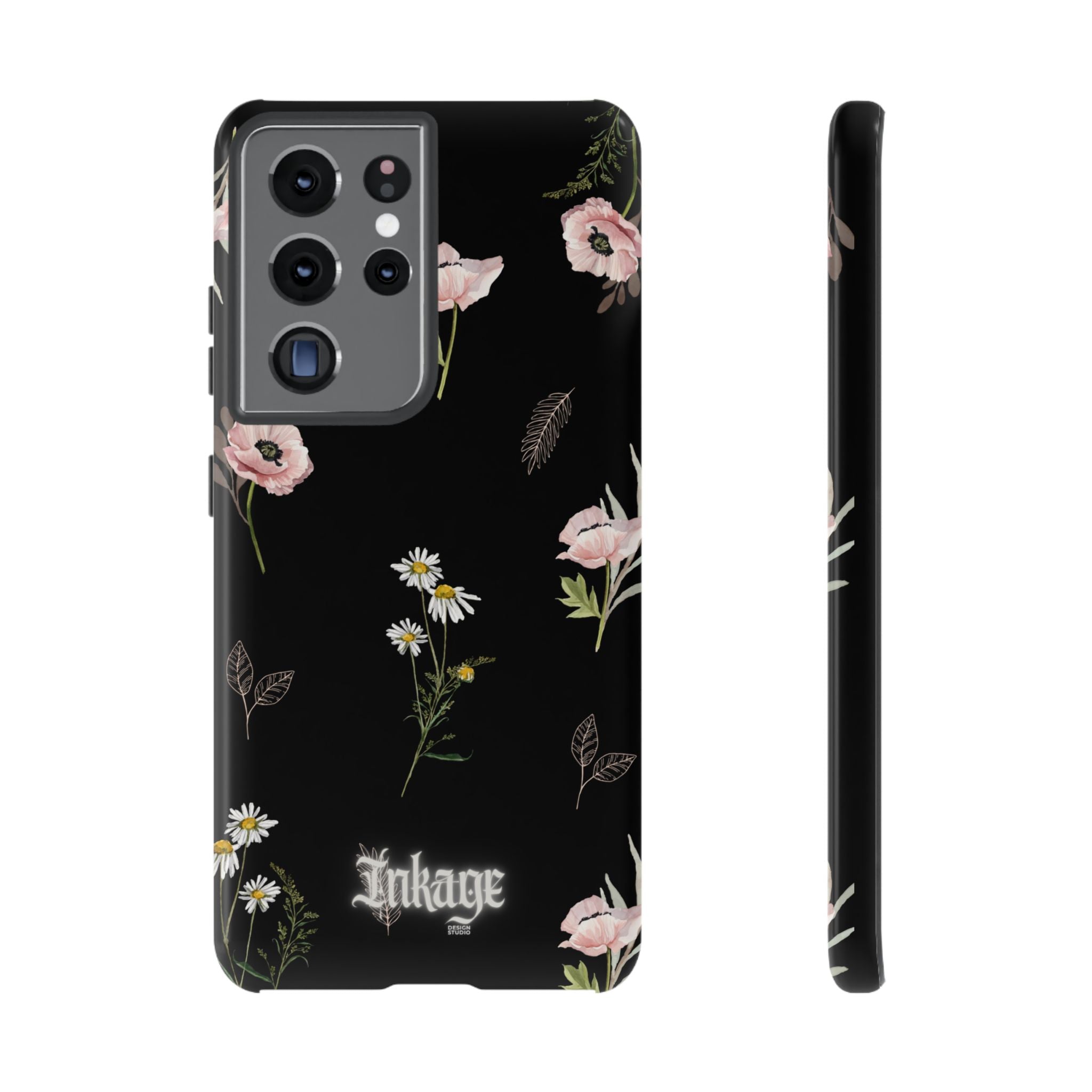 Elegant Black Florals Tough Phone Cases (Minimal)