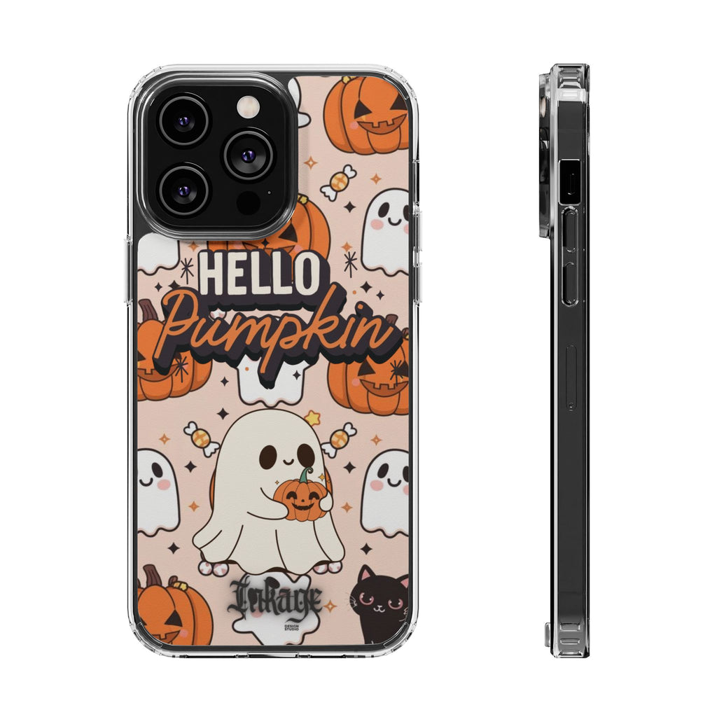 Cute Pumpkin Ghost Clear Impact Phone Case (Season)