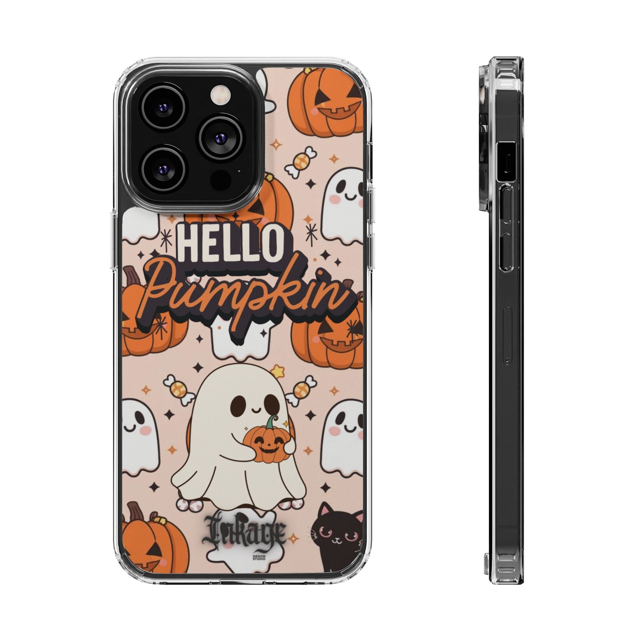 Cute Pumpkin Ghost Clear Impact Phone Case (Season)