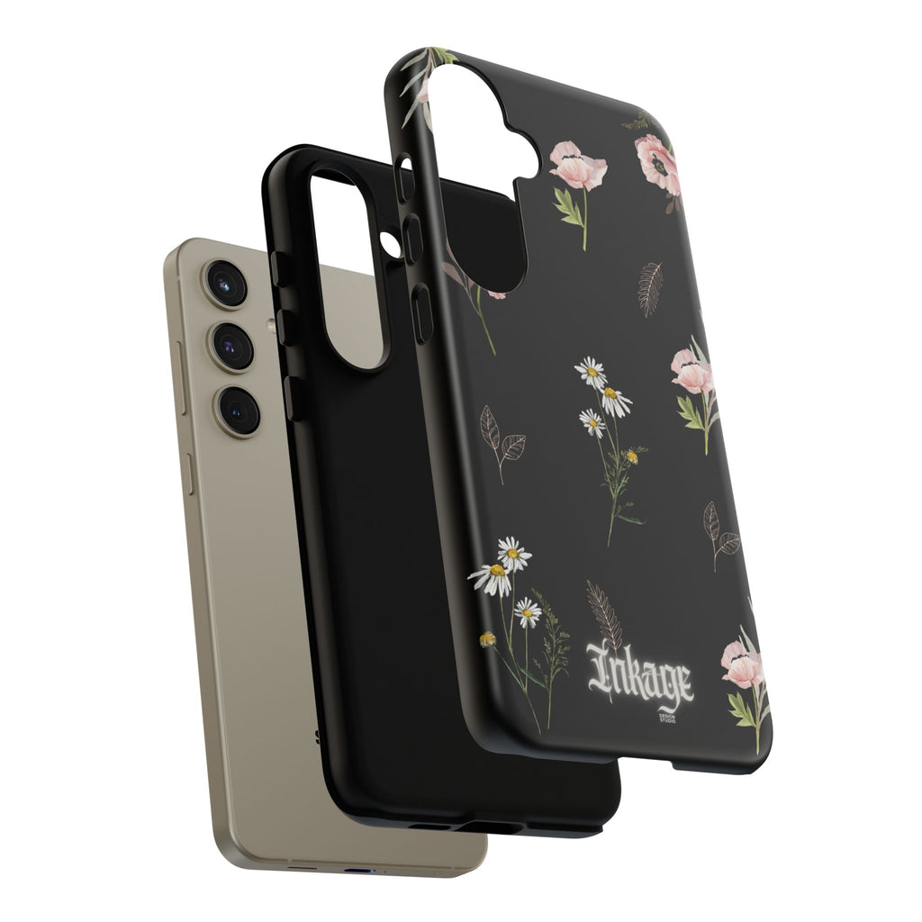 Elegant Black Floral Tough Phone Cases (Minimal)