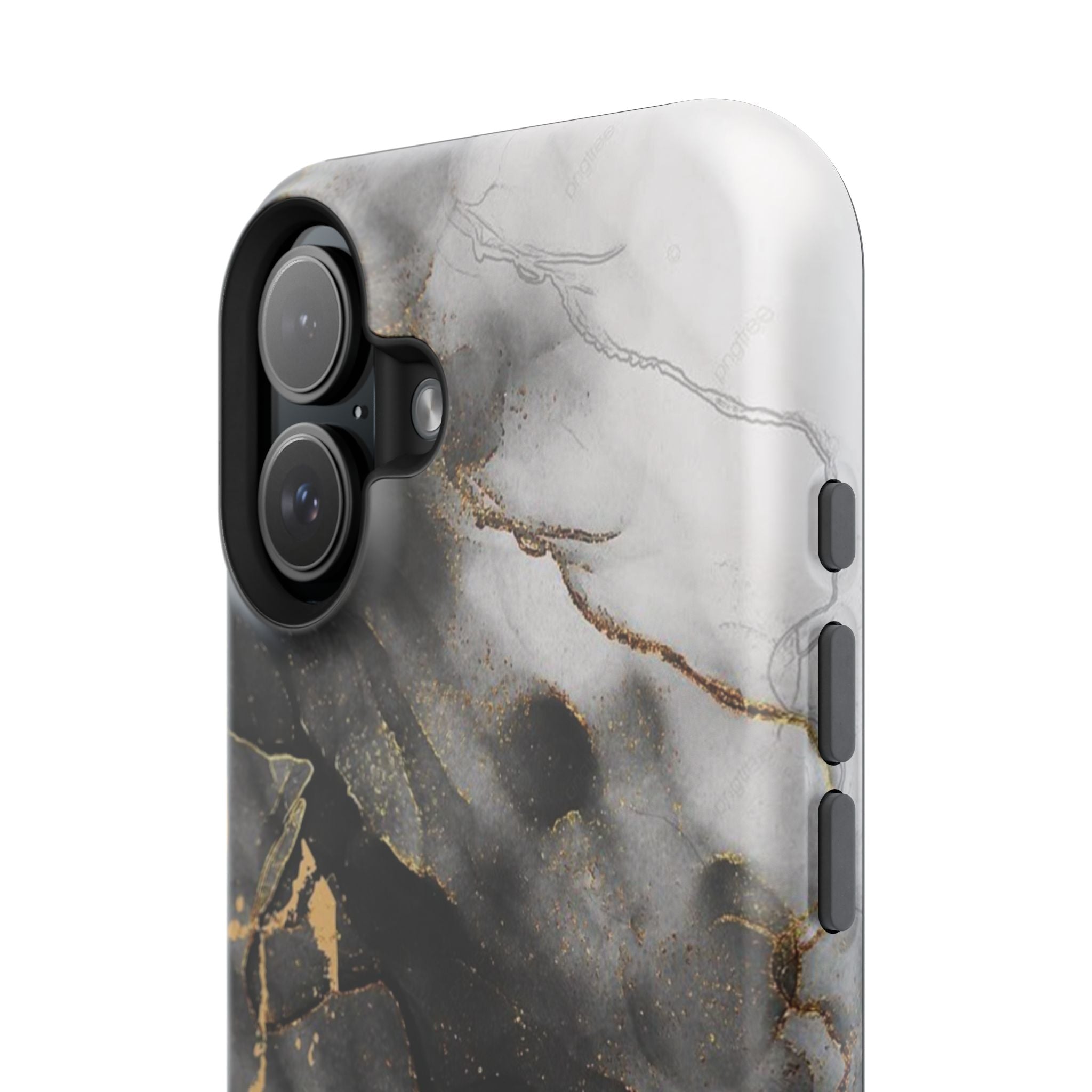 White Noir Marble Gold Foil Magnetic Phone Cases (Minimal)