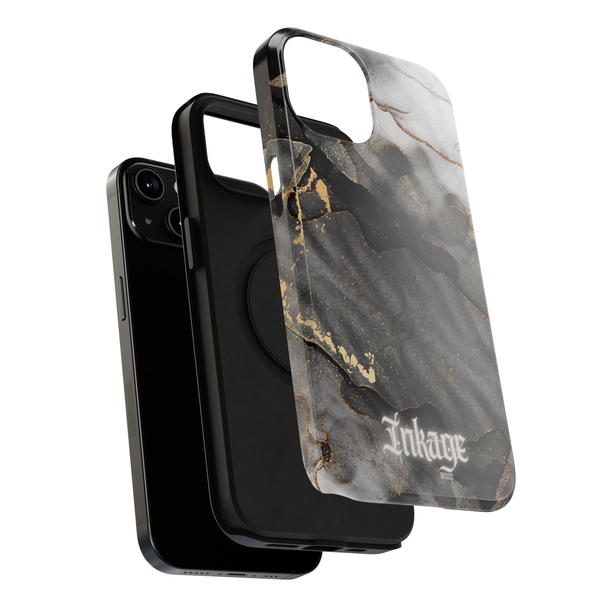 White Noir Marble Gold Foil Magnetic Phone Cases
