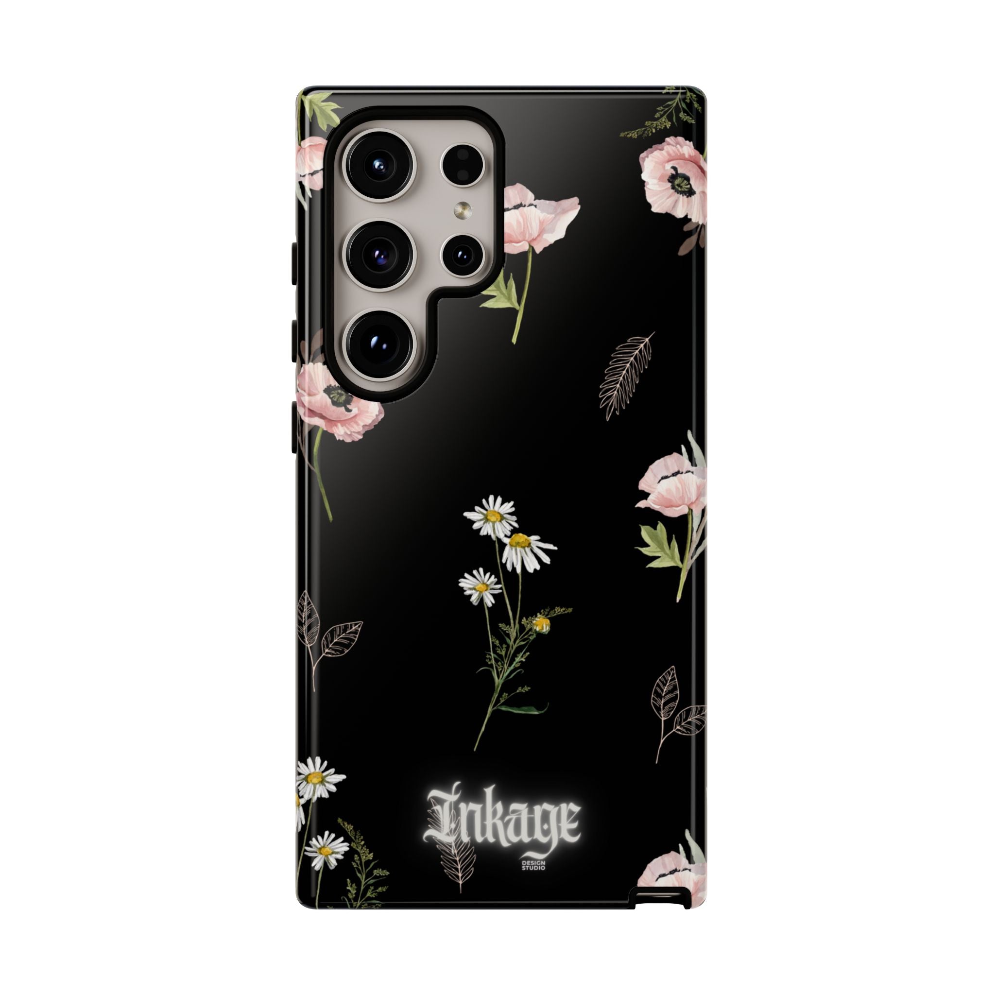 Elegant Black Florals Tough Phone Cases (Minimal)