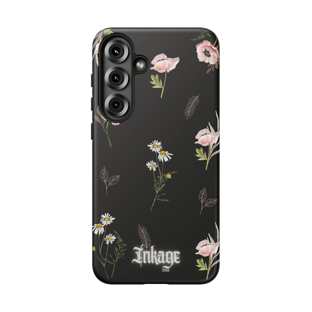 Elegant Black Floral Tough Phone Cases (Minimal)