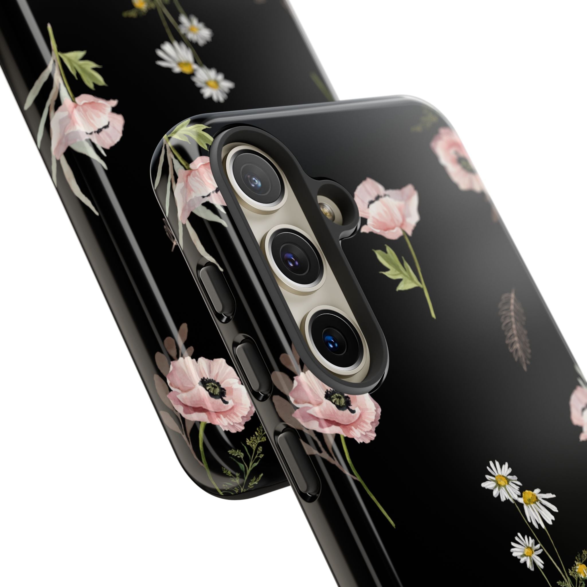 Elegant Black Florals Tough Phone Cases (Minimal)