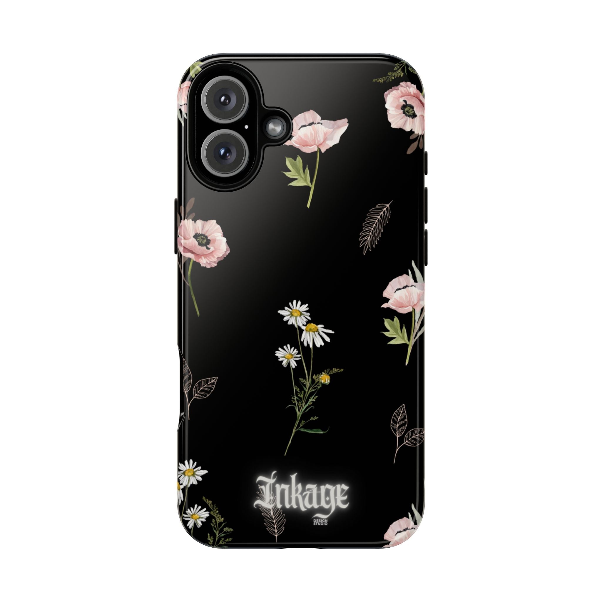 Elegant Black Florals Tough Phone Cases (Minimal)