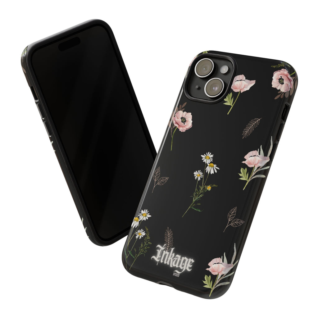 Elegant Black Floral Tough Phone Cases (Minimal)