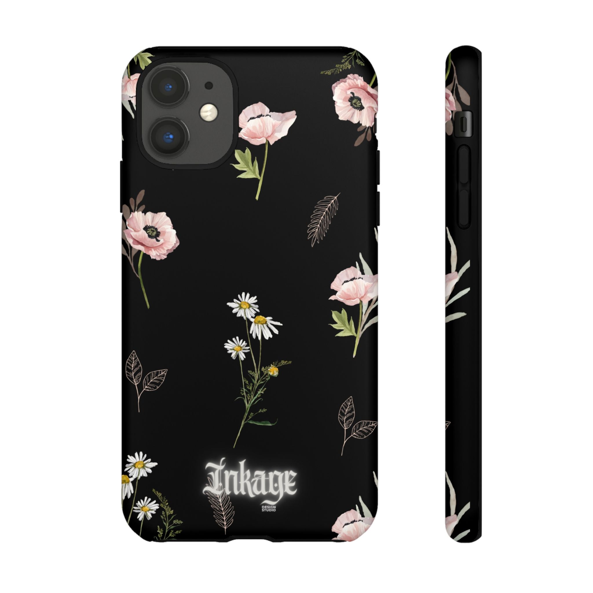 Elegant Black Florals Tough Phone Cases (Minimal)