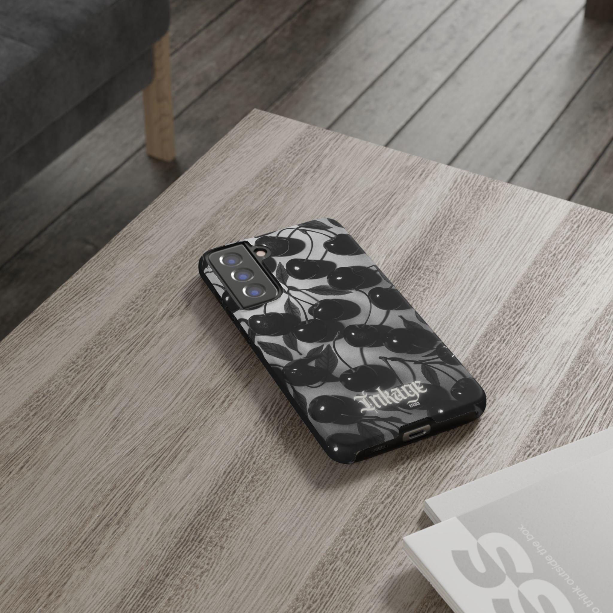 Black Cherry Print Tough Phone Cases (Minimal)