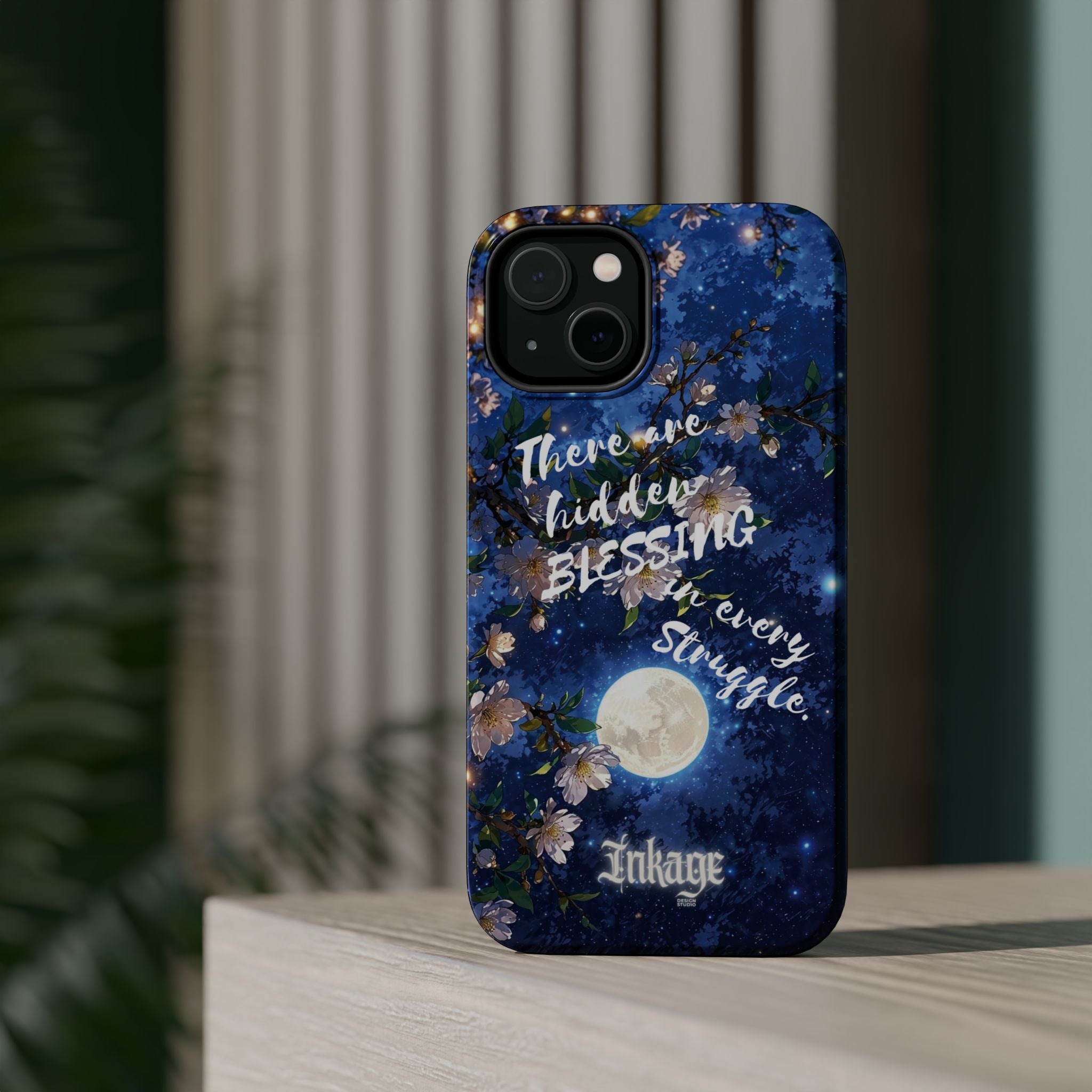 “Moonlit Blessing” Magnetic Phone Cases (Quote)