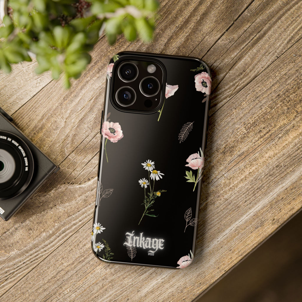 Elegant Black Florals Tough Phone Cases (Minimal)