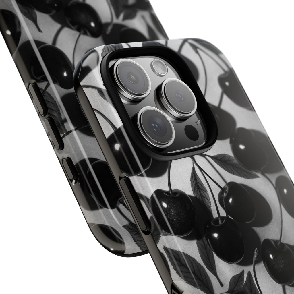 Black Cherry Print Tough Phone Cases (Minimal)