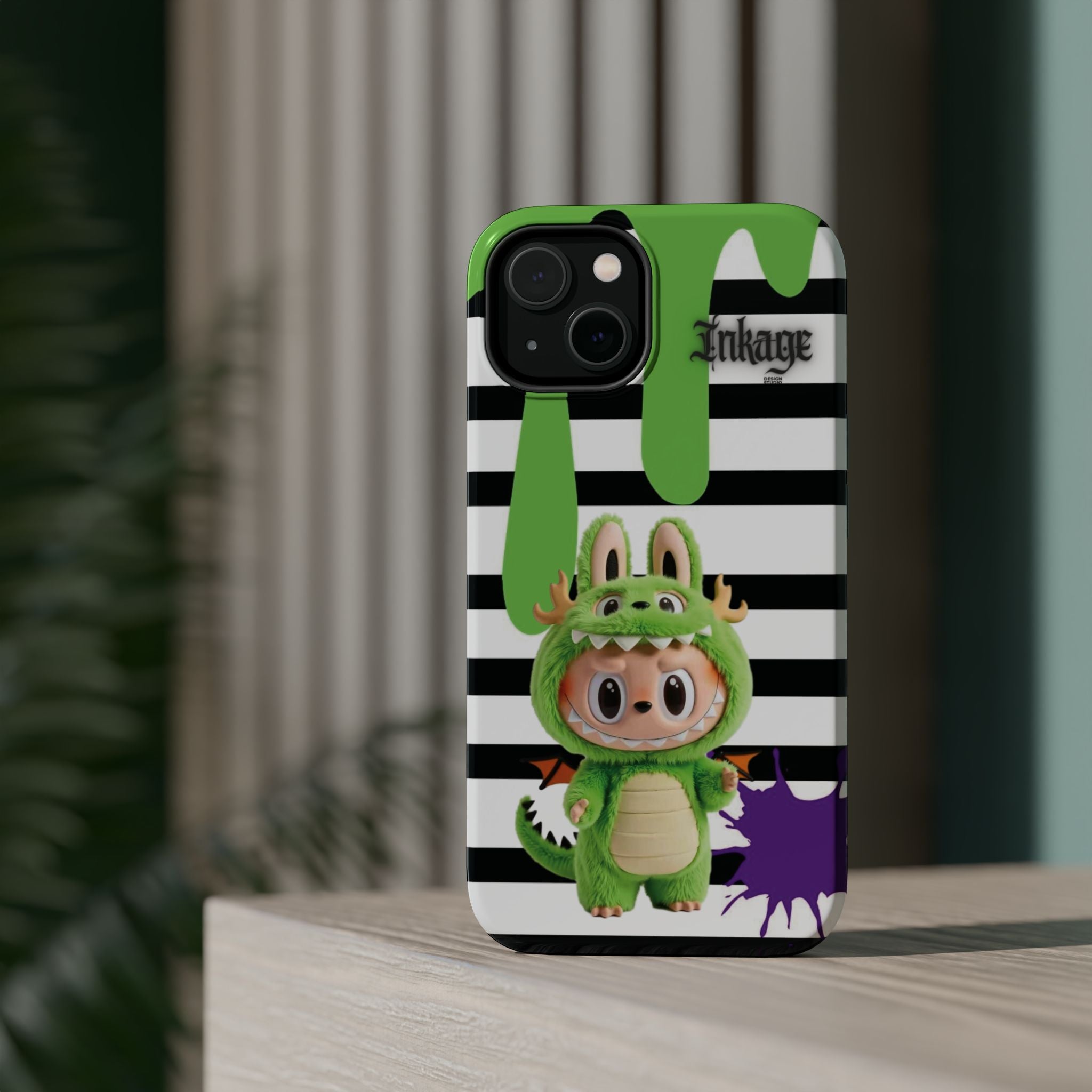 Greenie Labubu Spooky Magnetic Phone Case (Animation)
