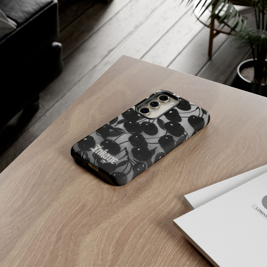 Black Cherry Print Tough Phone Cases (Minimal)
