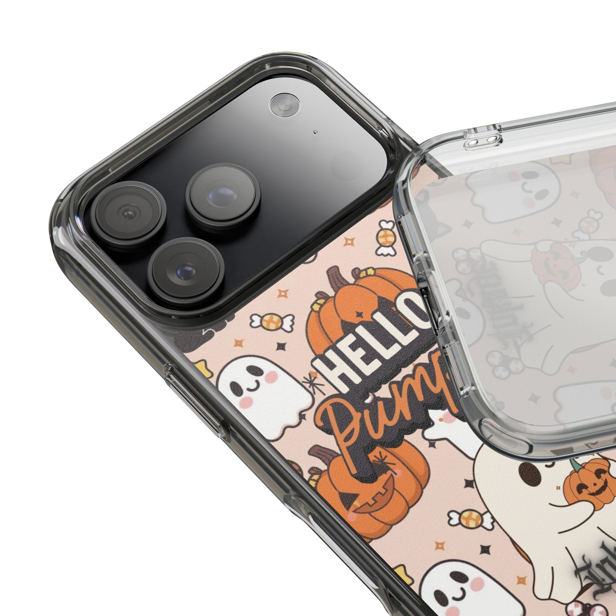 Cute Pumpkin Ghost Clear Impact Phone Case (Season)