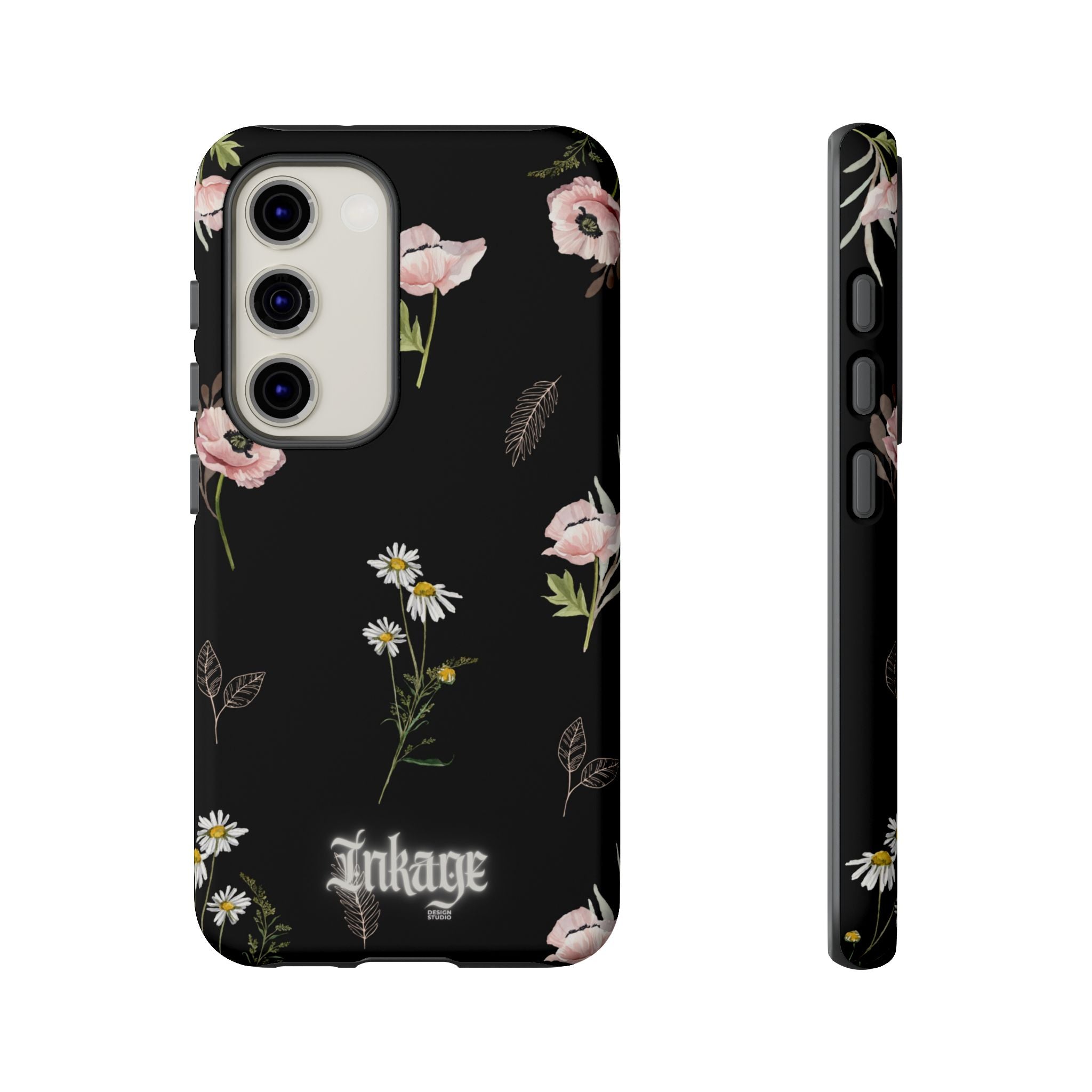Elegant Black Florals Tough Phone Cases (Minimal)