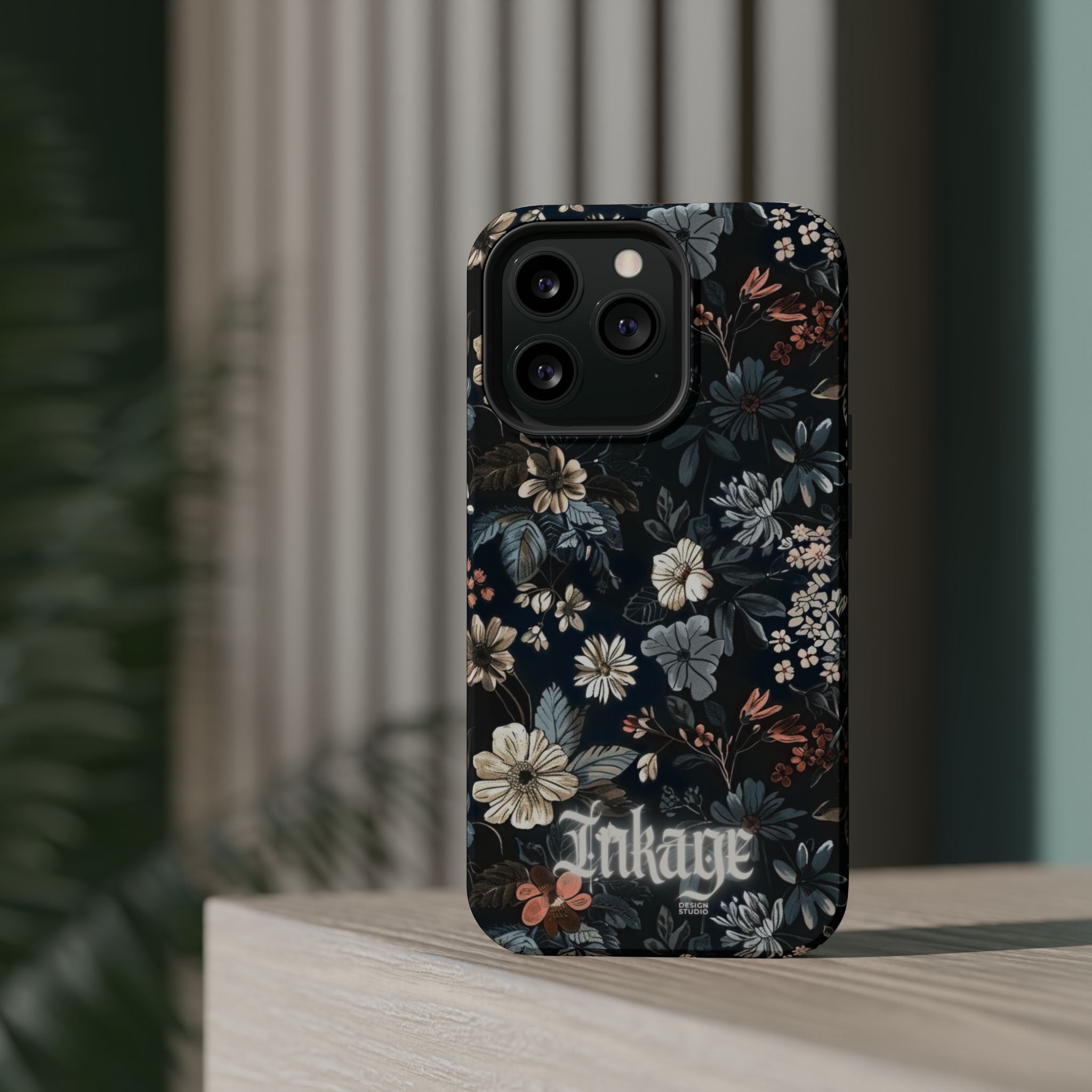 Black Florals Magnetic Phone Cases (Minimal)