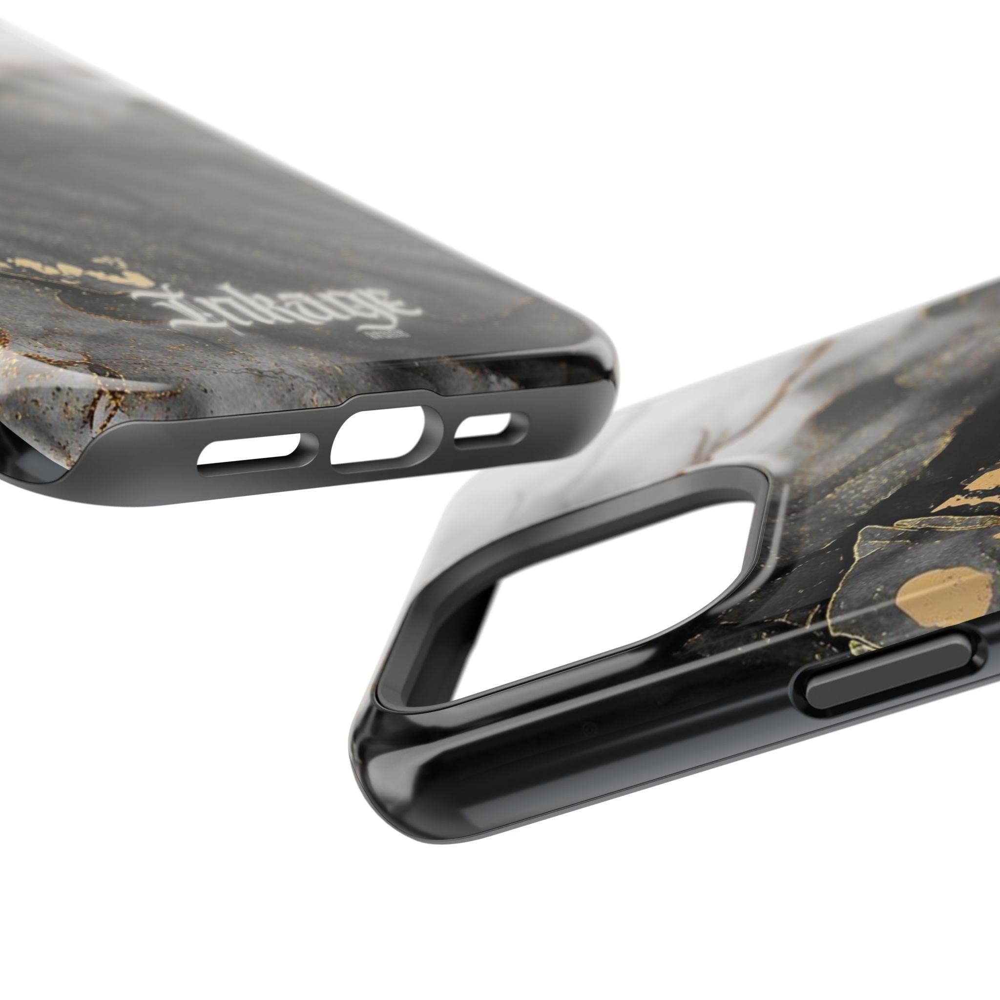 White Noir Marble Gold Foil Magnetic Phone Cases (Minimal)