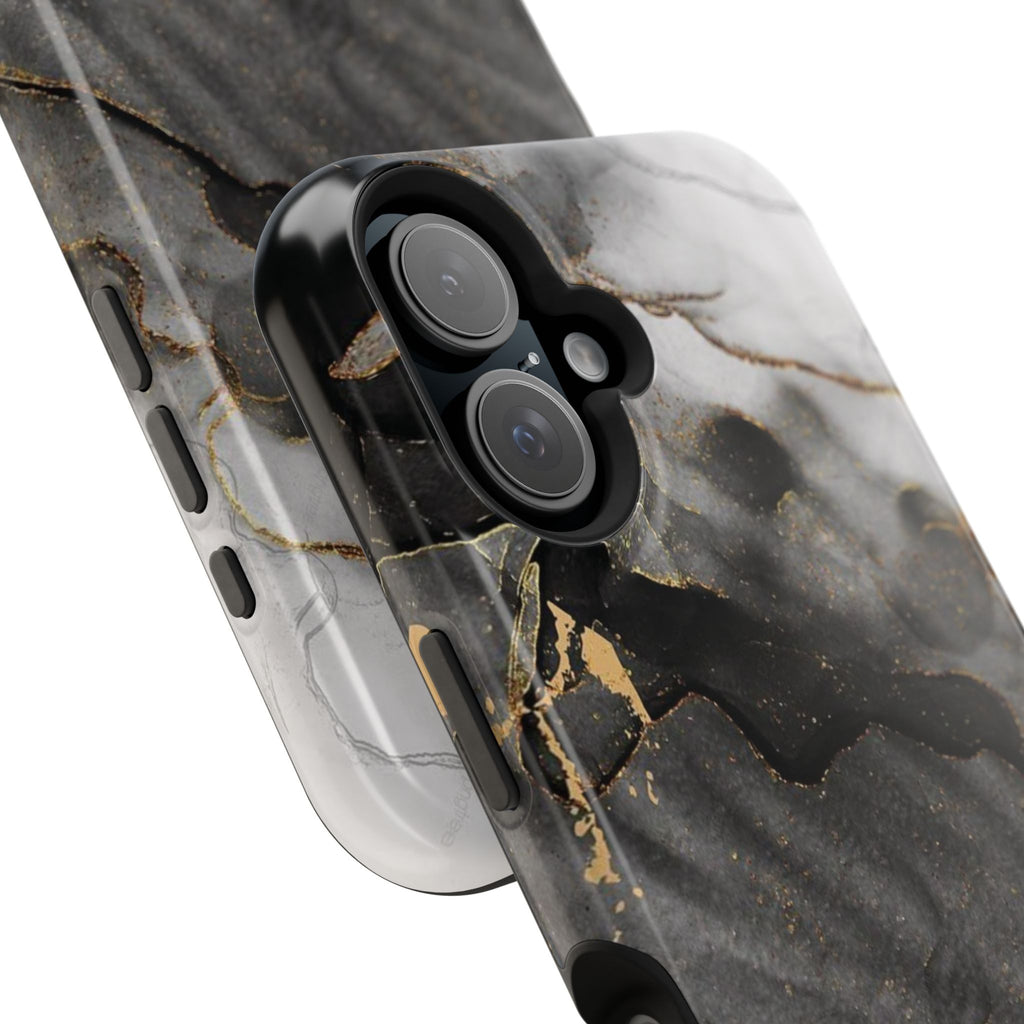 White Noir Marble Gold Foil Magnetic Phone Cases