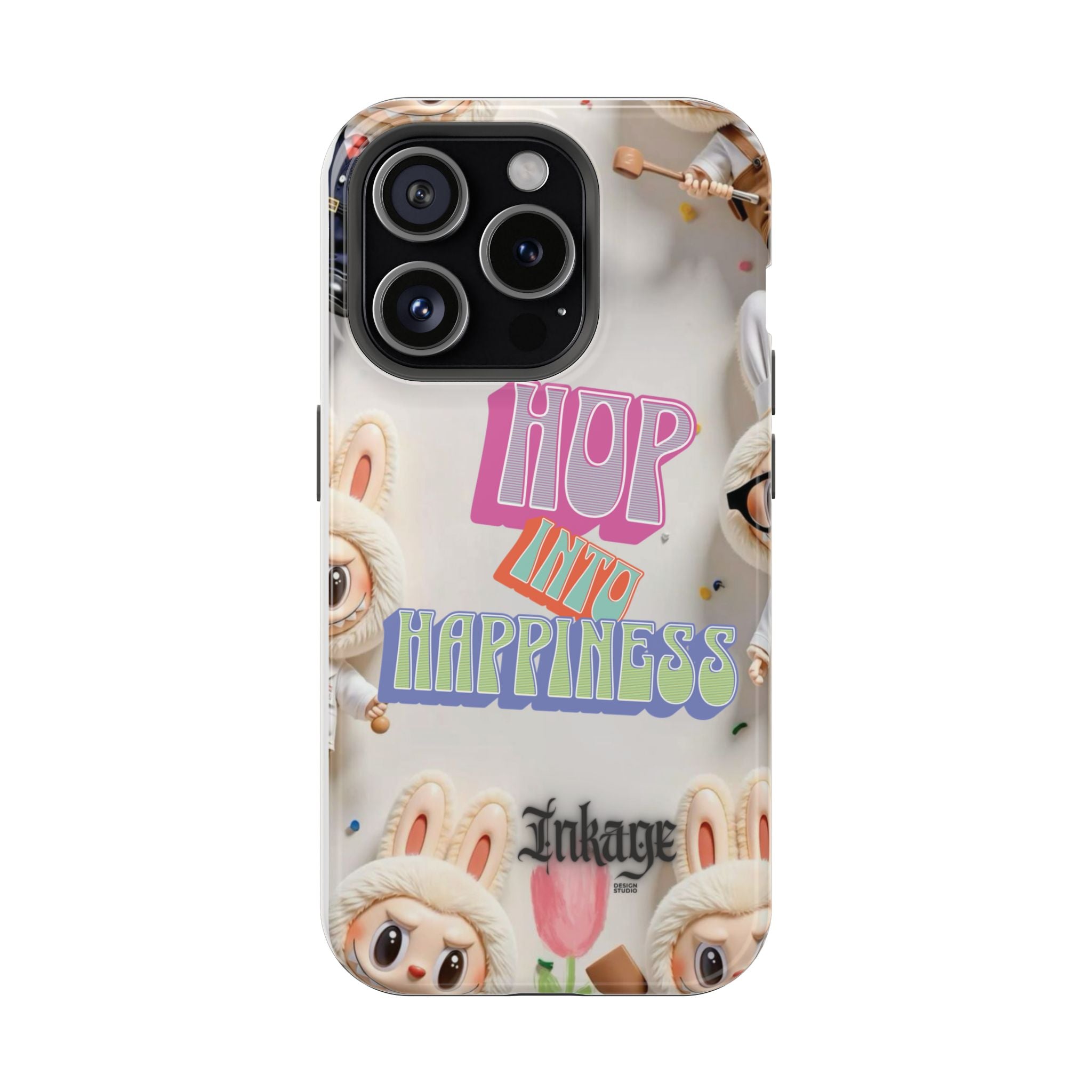 "Hop Into Happiness" Quote Magnetic Phone Case (Animation)
