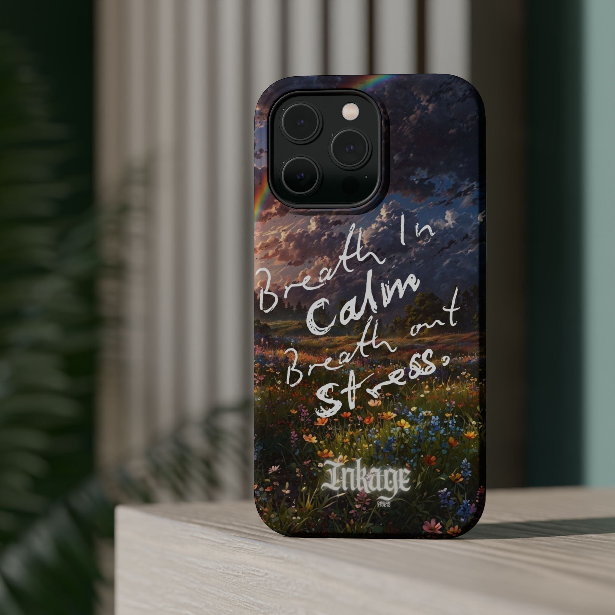 "Breath in Calm Breath out Stress" Quote Magnetic Phone Cases
