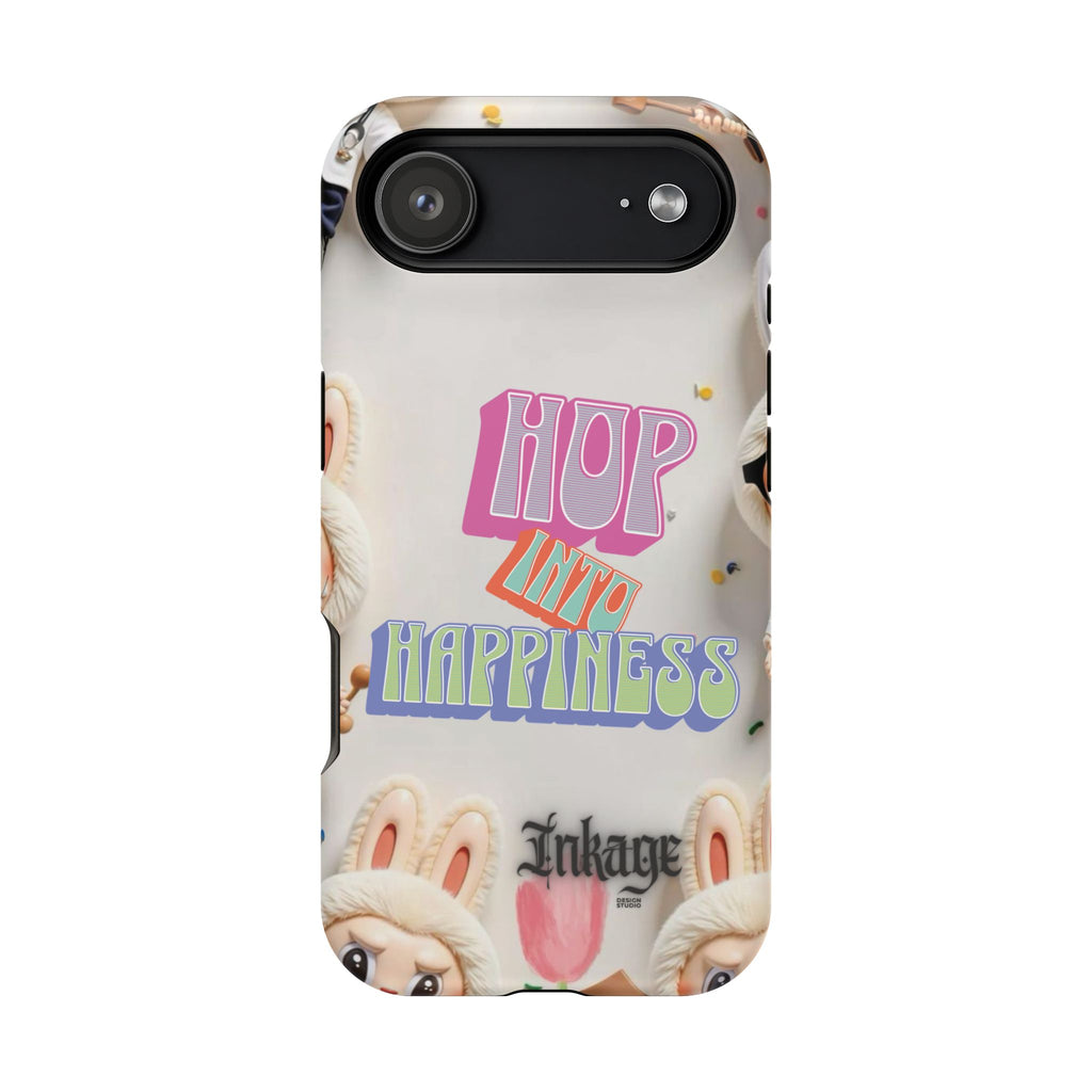 "Hop Into Happiness" Quote Magnetic Phone Case (Animation)