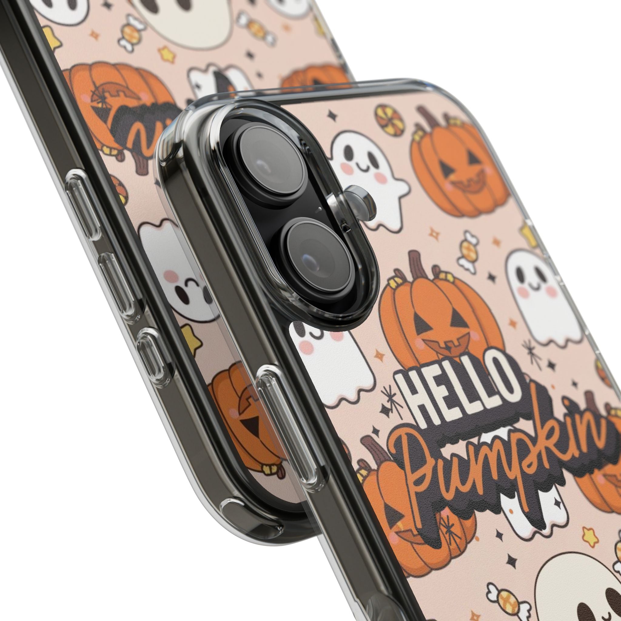 Cute Pumpkin Ghost Clear Impact Phone Case (Season)